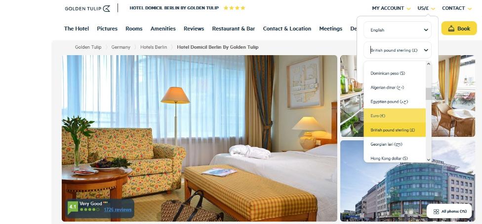 Homepage des Hotel Domicil Berlin by Golden Tulip