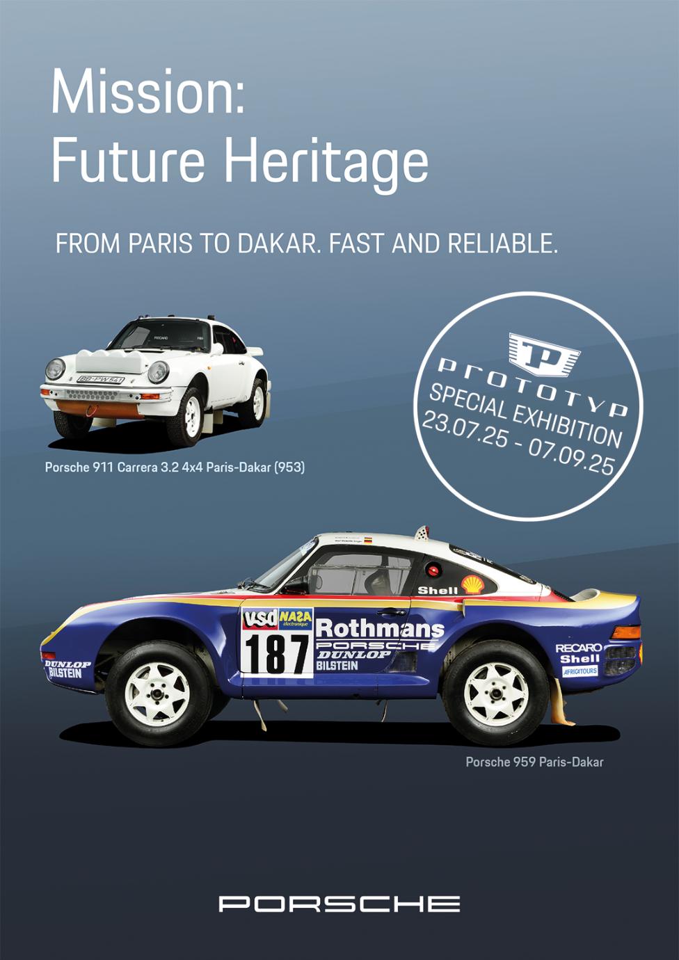 Porsche Rallye - 1984 Porsche 911 Carrera 3.2 4x4 Paris-Dakar (953) vs. 1986 Porsche 959 Paris-Dakar | Bild: Automuseum PROTOTYP Porsche Rallye - 1984 Porsche 911 Carrera 3.2 4x4 Paris-Dakar (953) vs. 1986 Porsche 959 Paris-Dakar | Bild: Automuseum PROTOTYP